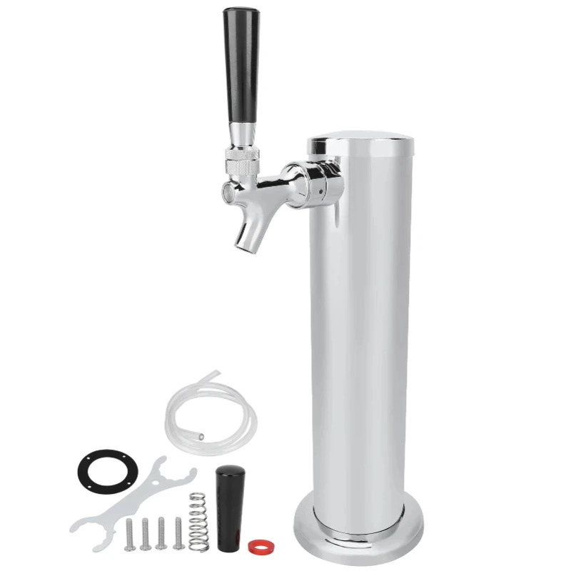 Stainless Steel Beer Draft Stainless Steel Beer Draft Tower with Single Faucet Dispenser Home Brewing Equipment