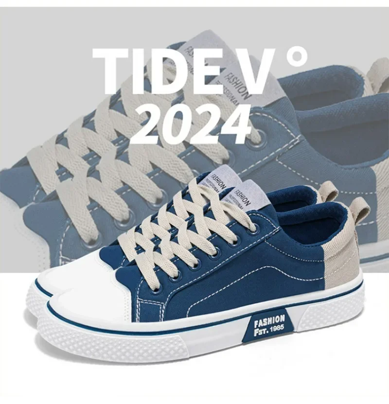 

Fashion Matching Color Low Top Flat Comfortable Breathable Male Student Large Size Casual Style Design New Non-slip Board Shoes