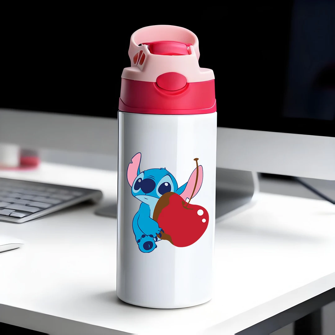 

Disney Mickey Mouse Stainless Steel Travel Mug with Red Apple Design cartoon straw kids cup New Year gift