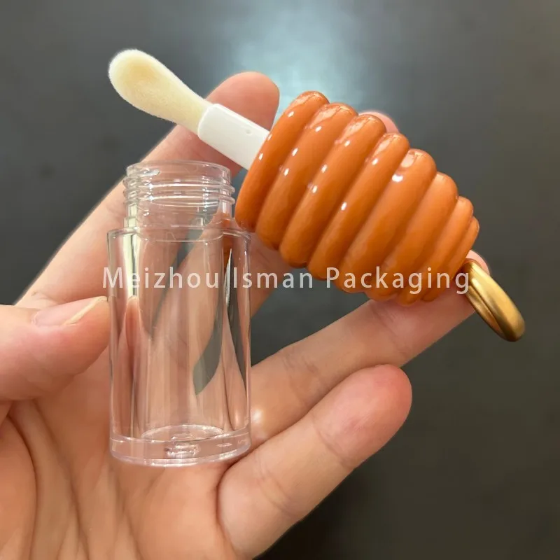50 szt. Nowe Puste Buteleczki na Balsam do Ust w Kształcie Plastra Miodu z Dużym Aplikatorem Szczoteczki, Pojemniki na Kosmetyki, Opakowania na Olejek do Ust, 6 ml