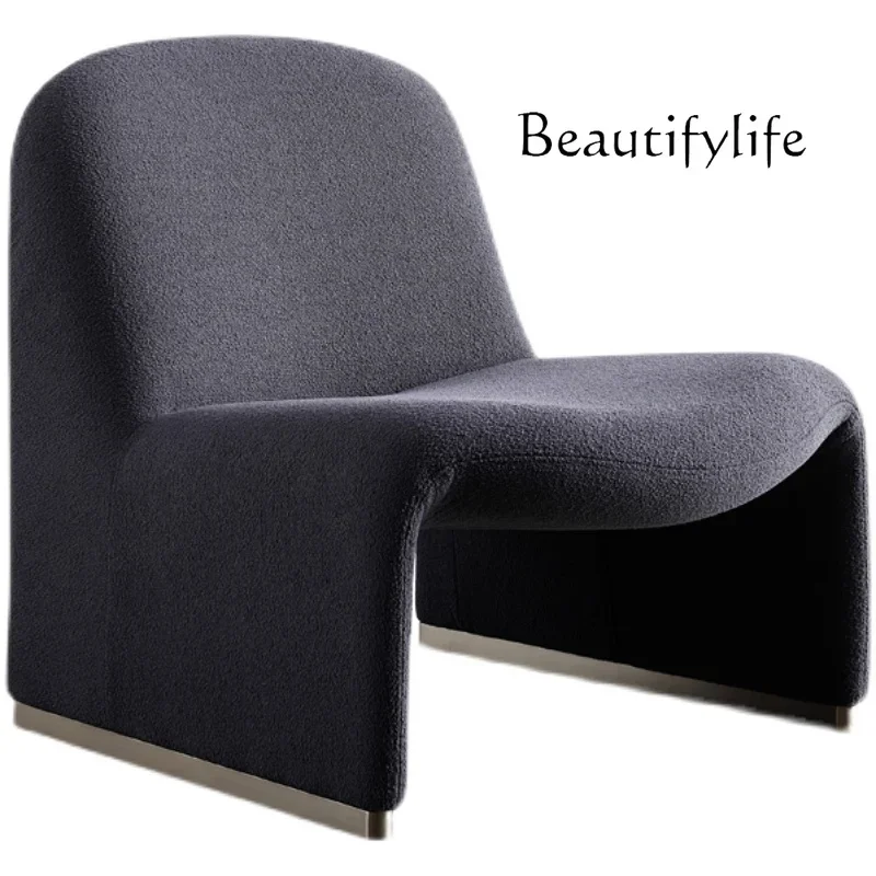 

Nordic designer cream style single sofa chair backrest creative white casual comfortable fashion