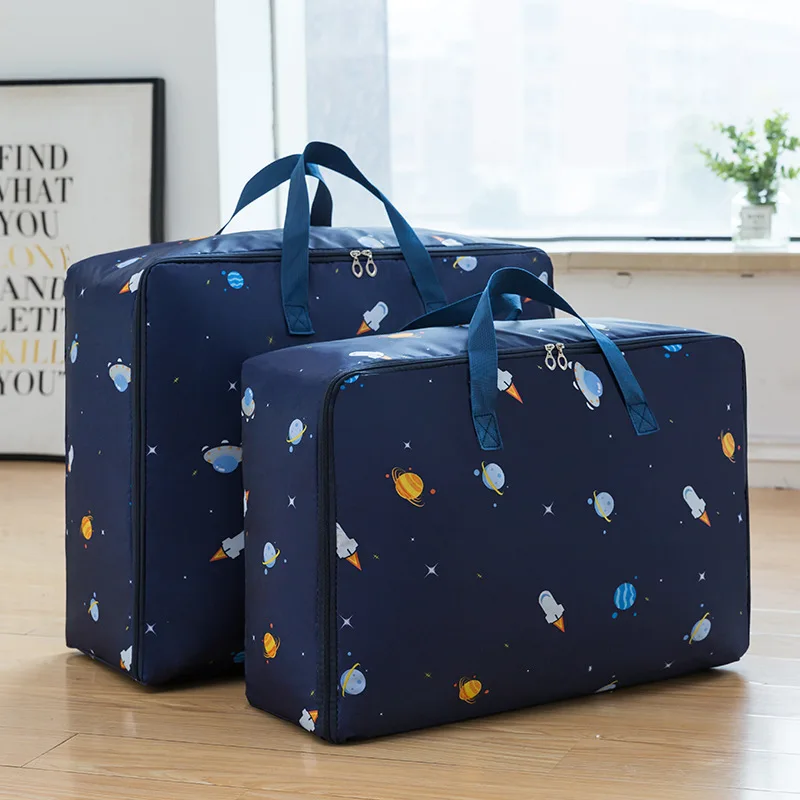 

Thick Fabric with PVC Coating Resists Tearing Quilt Clothes Blanket Tote Storage Bag Waterproof Travel Luggage Closet Organizer