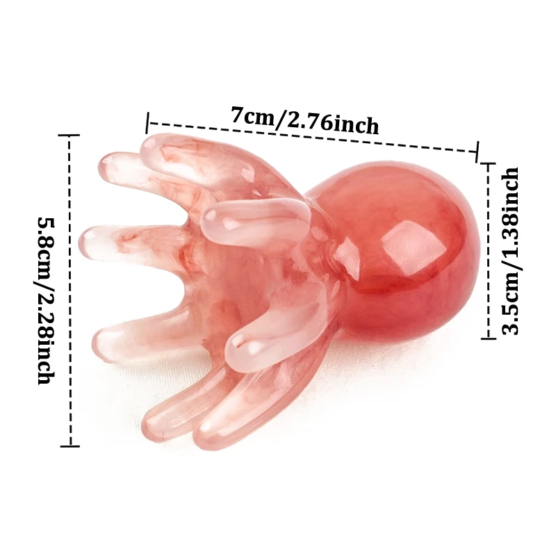 Resin Octopus Comb Head Massager – Gua Sha & Meridian Scalp Massage Tool for Acupressure, Stress Relief & Home SPA Therapy - view 6