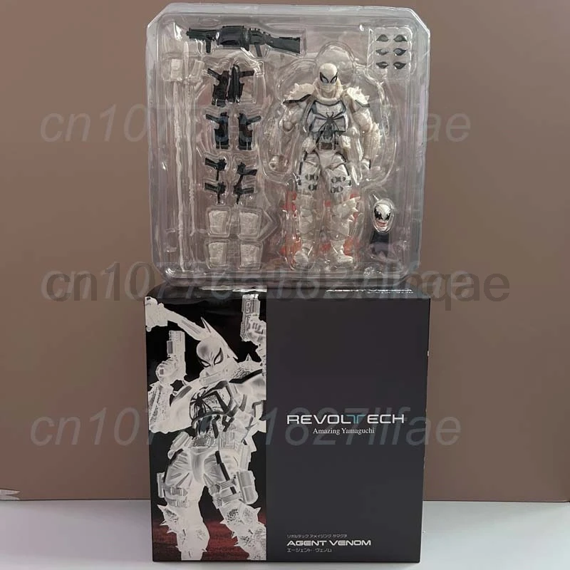 New White Venom Revoltech Amazing Yamaguchi Figures Agent Venom Action Figure Model Toys Joint Movable Doll Birthday Present