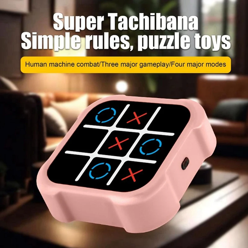 Tic Tac Toys Bolt Game Console 3-In-1 Handheld Puzzle Game Console Fingertip Toy Board For Kid Friend Trip Activity