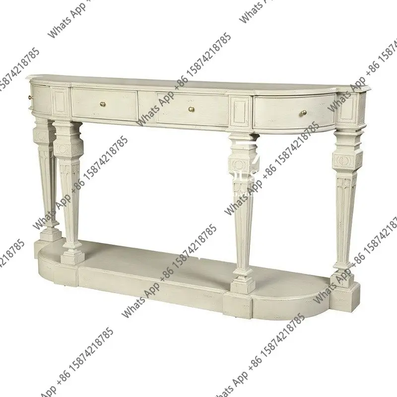 American rural solid wood entrance table French retro old entrance cabinet against the wall side table decorative end view table