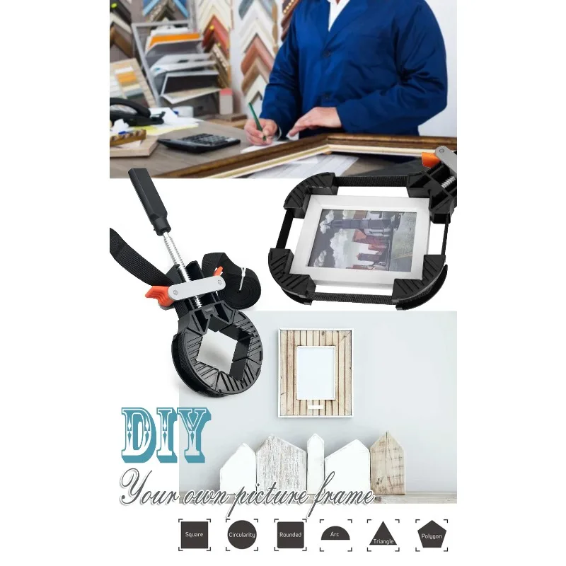 Quick Tightening Strap Clamp Multifunctional Angle Clamp for Woodworking & Picture Frame