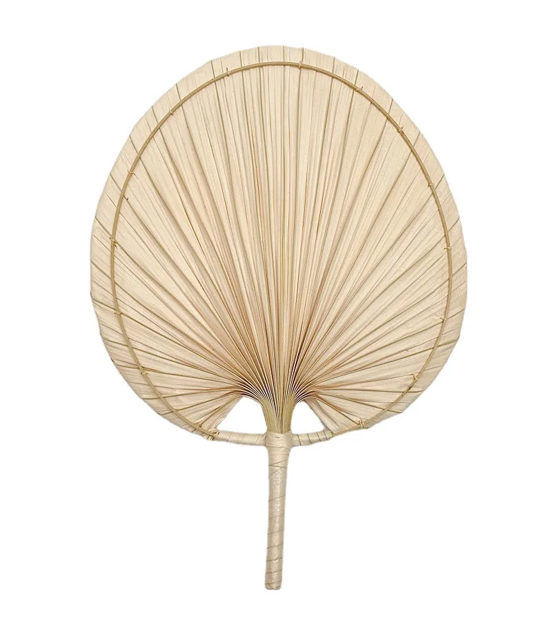 1pc Chinese Style Pure Hand Woven Craft Fan Summer Mosquito Repellent Fan Natural Palm Leaf Hand Shake Fan Home Decoration