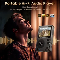Hifi Walker H2 DAP Reproductor MP3, dos Bluetooth 5,2, DSD DAC FLAC sin pérdidas, ampliable hasta 512 GB, reproductor de música de alta resolución con pantalla de 2""