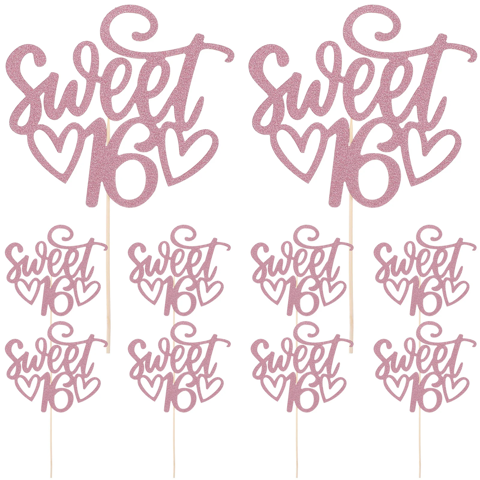 

10pcs Rose Cupcake Decorations Cake Toppers Party Props Birthday Cupcake Topper Cake Decor Happy Birthday