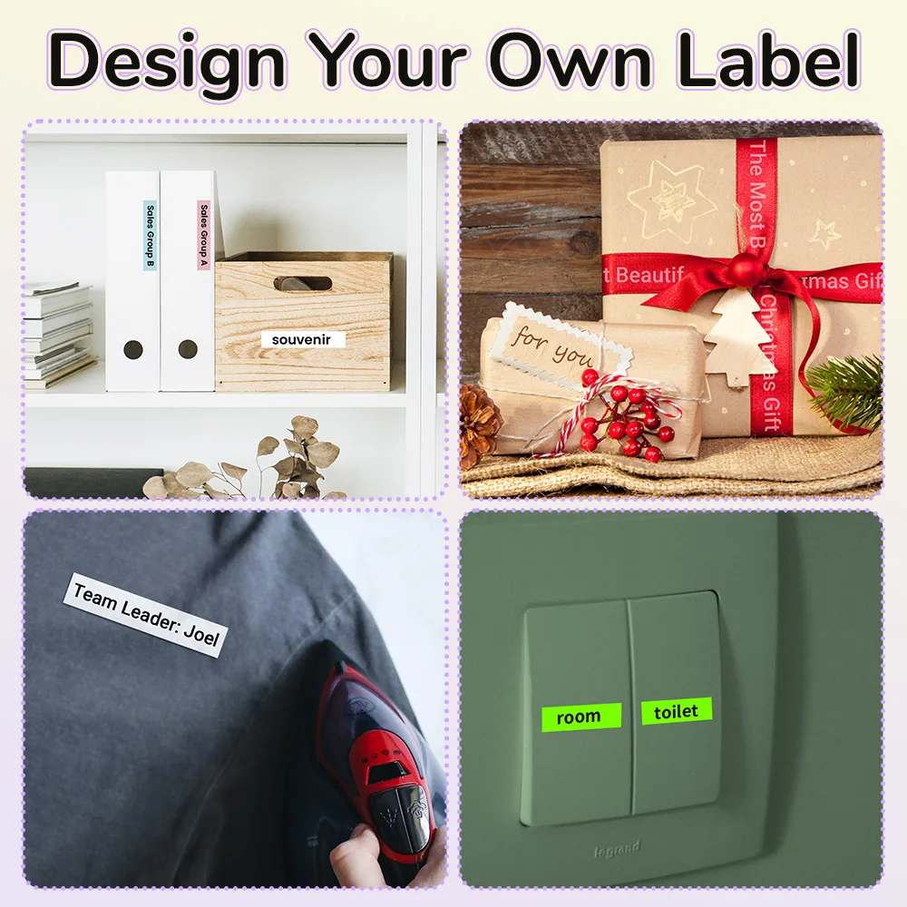 Phomemo P12 Portable Bluetooth Label Maker Thermal Transfer Printing with Multiple Templates Icon for Storage, Office, Home