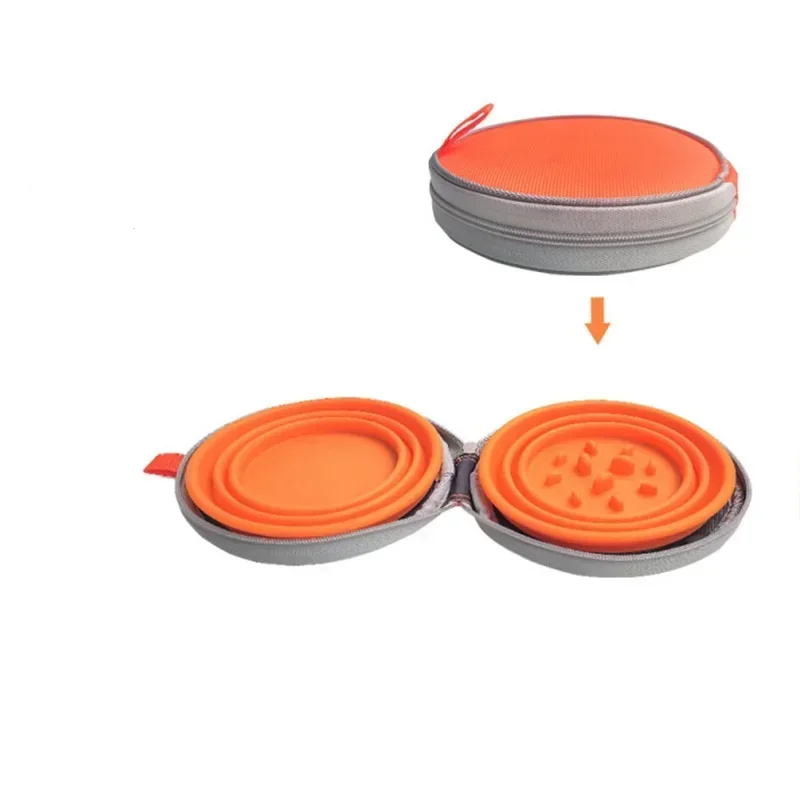 Contenitore per alimenti pieghevole in Silicone per cuccioli alimentatore lento ciotola per cani bottiglia d\'acqua portatile per animali domestici