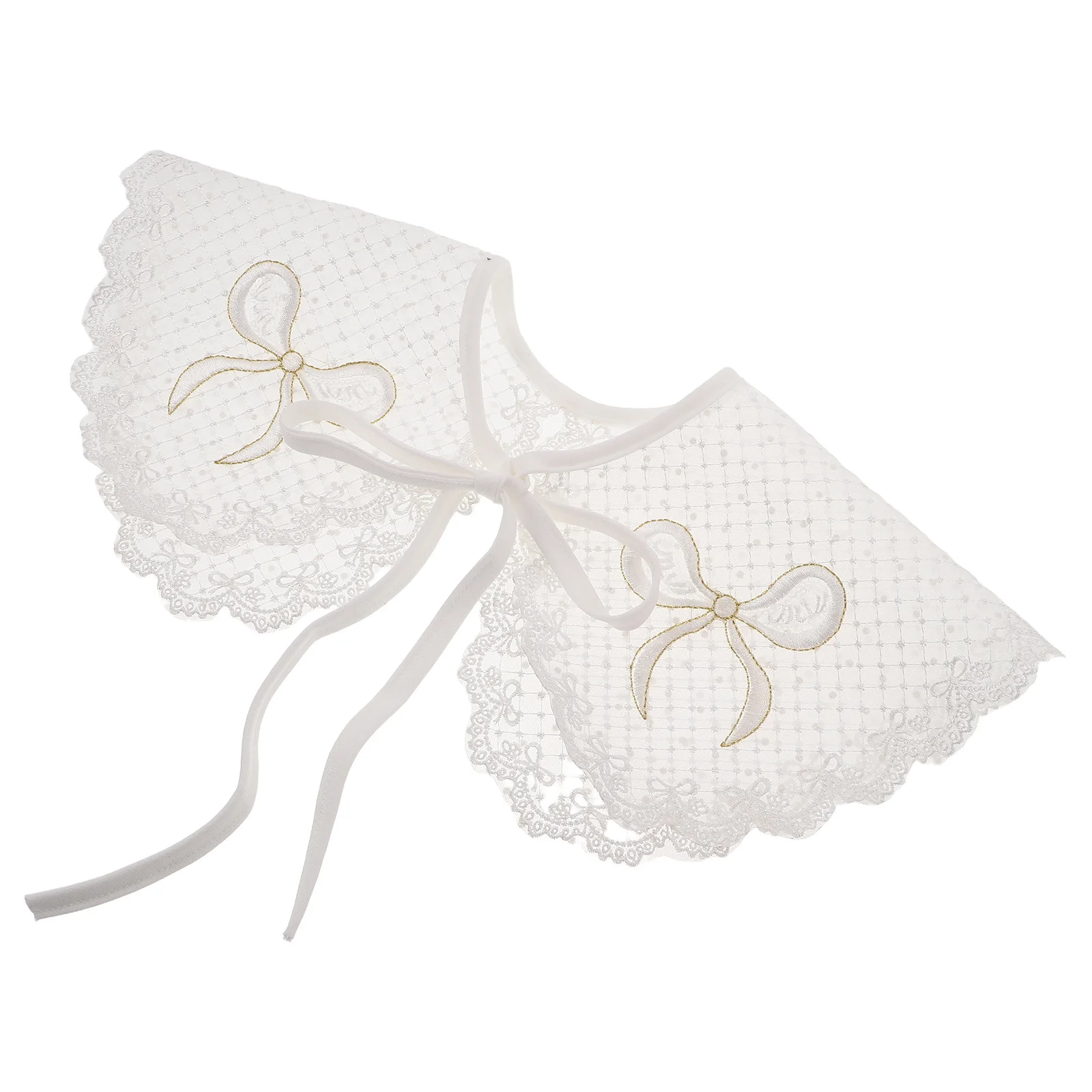 

Detachable Fake For Women Embroidered Cotton Hollow Neck Anti-Exposure Shawl Collar Fashion Blouse Accessory Retro Ruffle