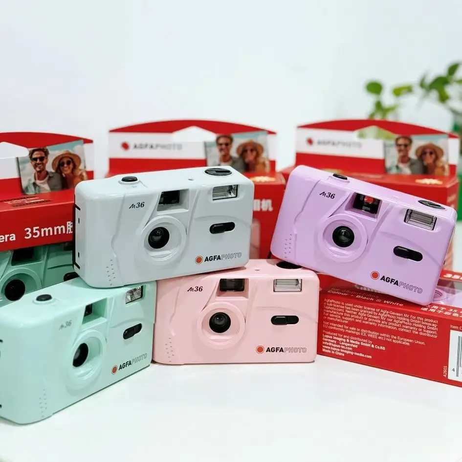 Cámara de Película Original AGFA M36, Cámara de Película Retro No Desechable, Manual, con Función de Flash, Reutilizable y con Película Reemplazable