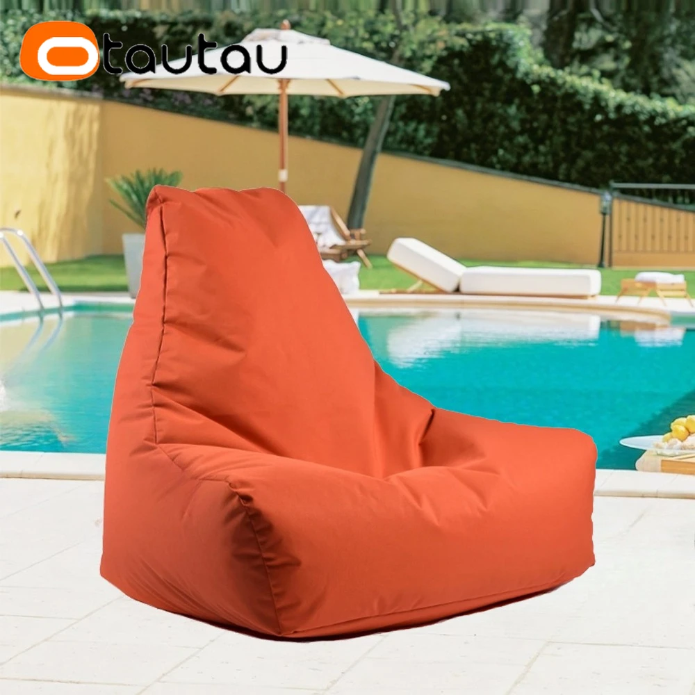 OTAUTAU Outdoor Bean Bag Cover SF487 Beach Swim Pool Lounger High Backrest【No Filler!Need To Buy Filler By Yourself !】