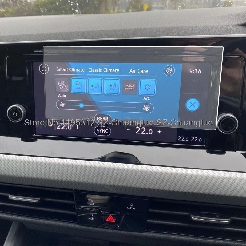 واقي للشاشة من الزجاج المقسى لـ Volkawagen VW Golf MK8 2022 نظام ملاحة GPS للسيارة ولوحة القيادة ملصق حماية طبقة رقيقة واقية #3