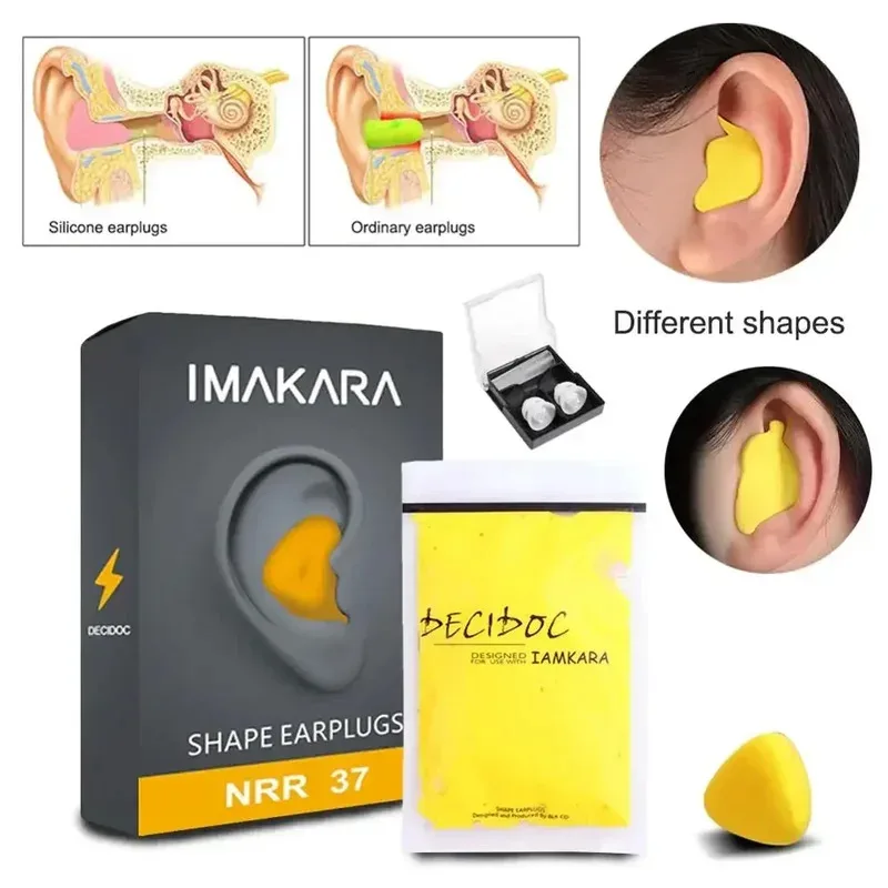 Moldable Shaped PU Ear Plugs (60pcs) - Soft Anti-Noise Guards, Noise Reduction for Sleeping & Anti-Snoring Sleep Aid