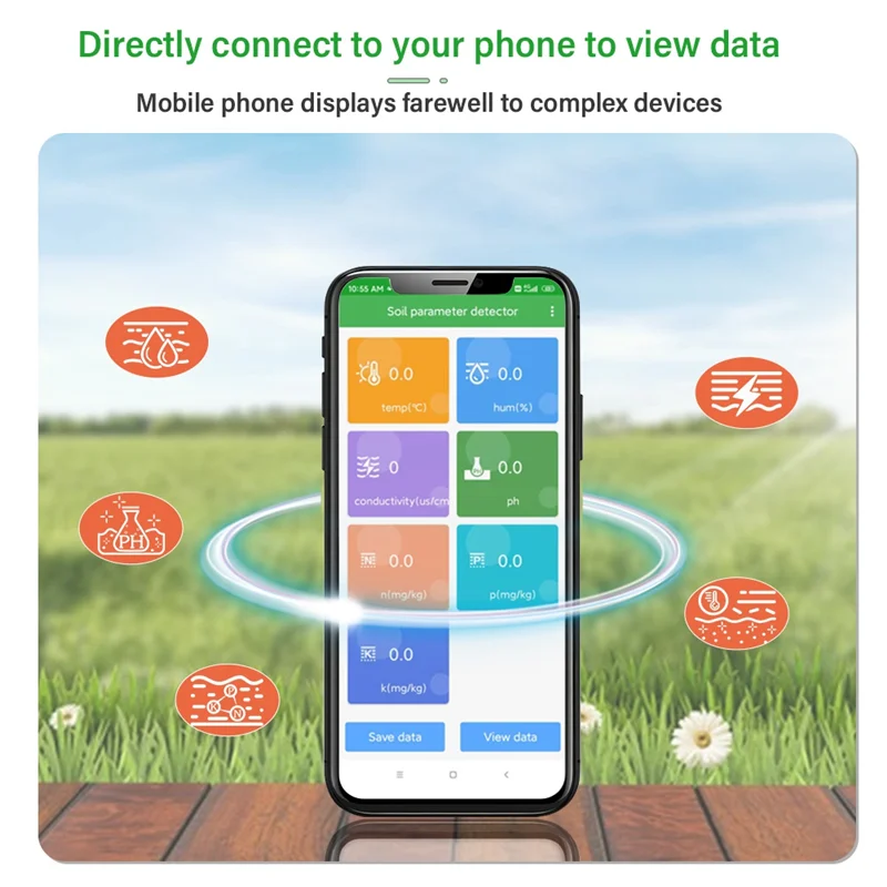 

M11K-Soil Moisture Tester Soil Analyzer For Android USB Smart Garden Soil Nutrient Sensor For Greenhouse Home Farmer