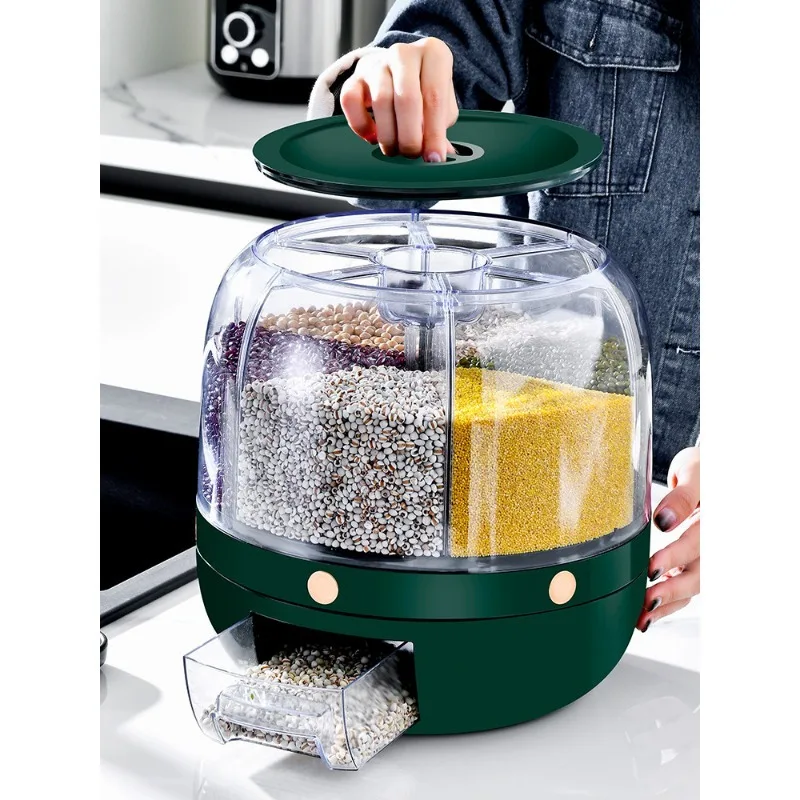 Rice bucket rotating grains rice storage box household insect-proof moisture-proof sealed storage rice box 2026 new