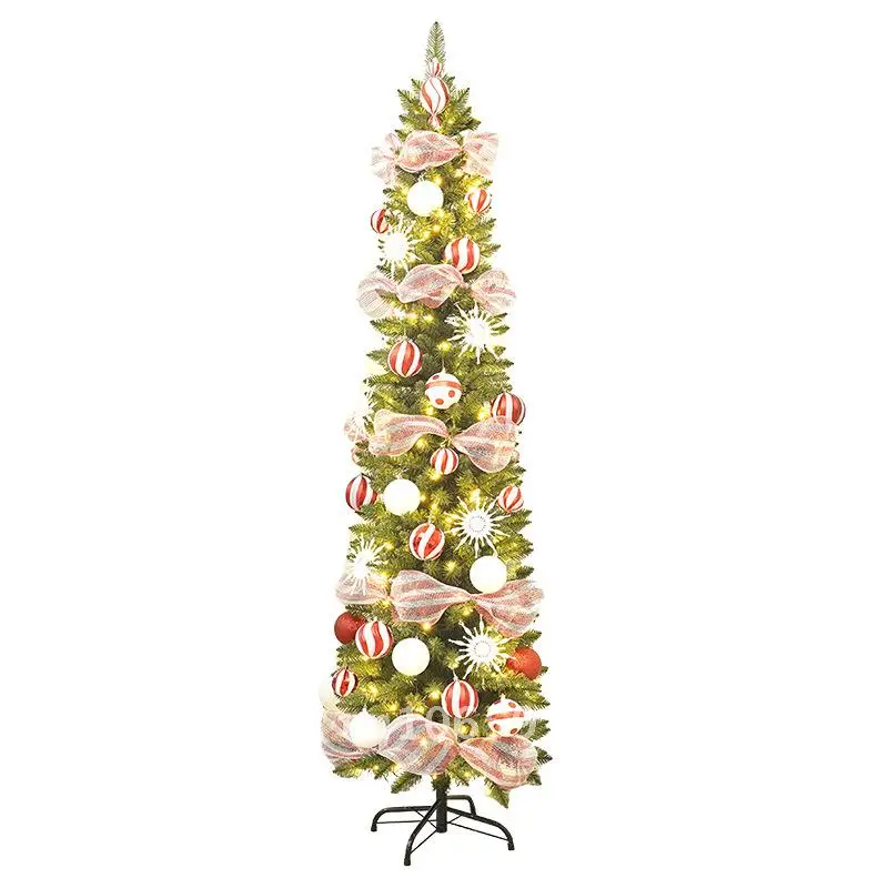 

New Christmas Tree Glow with Light Pencil Tree Set Folding Artificial Christmas Tree