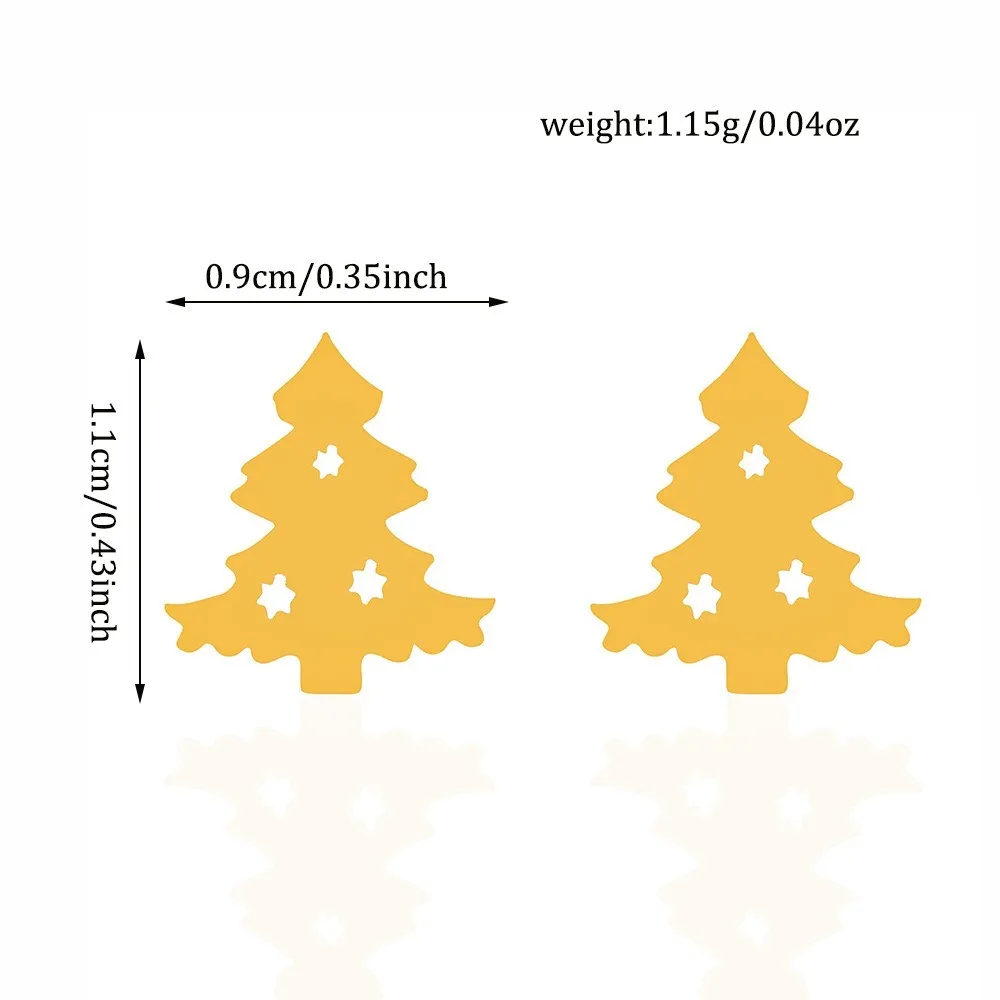 3 Pairs of 6-Piece Christmas 316 Stainless Steel Hollow Christmas Tree Personalized Design Earrings, Suitable for Daily Wear or Party Wear, Unisex, Versatile All Year Round, Perfect Holiday Gift