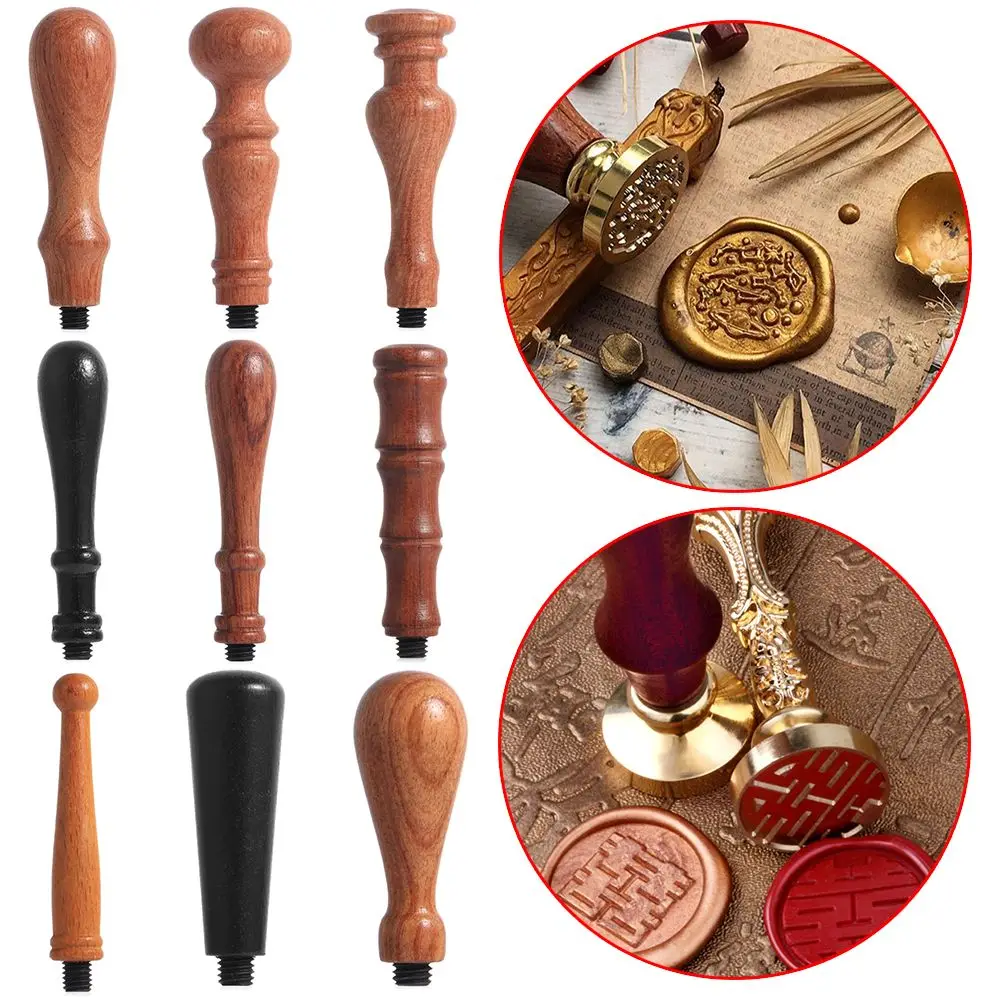 1Pc Retro Wood Color Just Handles Wax Seal Stamp Wood Handle Without Head Portable Mini Diy Seal Tool Post Gifts Decorative