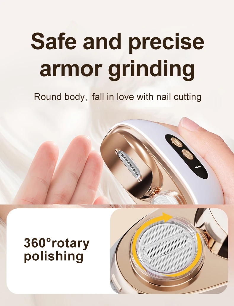 2-in-1 Elektrischer Nagelknipser, Maniküre Anti-Spritz-Nageltrimmer für Babys, Finger- und Zehenschere, Pediküre-Werkzeug für dicke Nägel – Detail 8