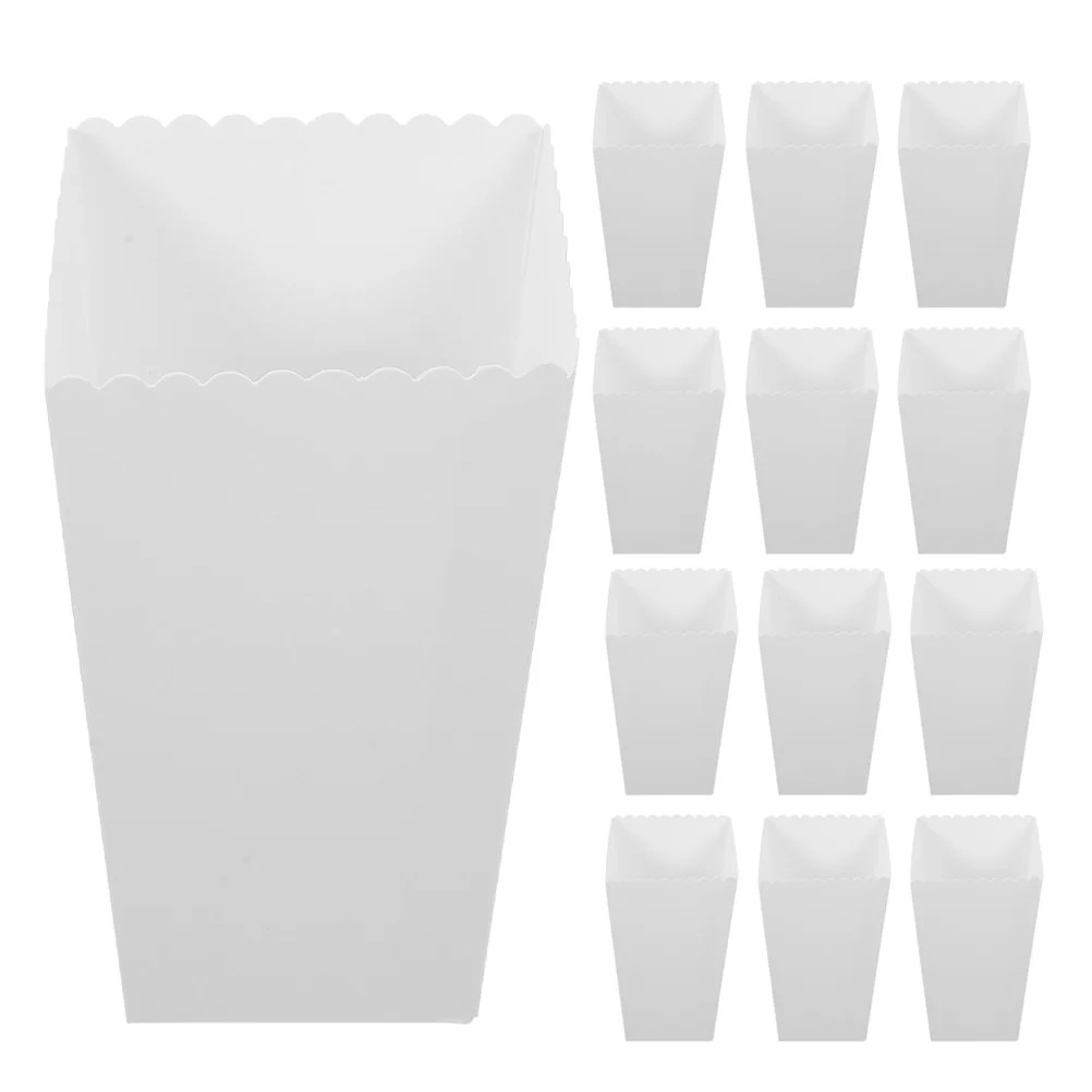 36 Pcs Party Popcorn Holders Food Packaging Box Mini Machine Decorations Microwave Bucket White Paper Boxes Containers