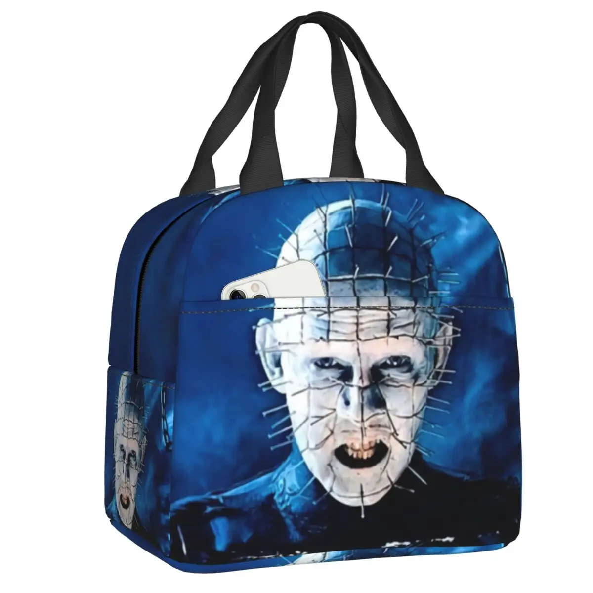 

Hellraiser Lunch Bag for Women Halloween Horror Movie Portable Cooler Thermal Insulated Bento Box School Work Picnic Food Tote