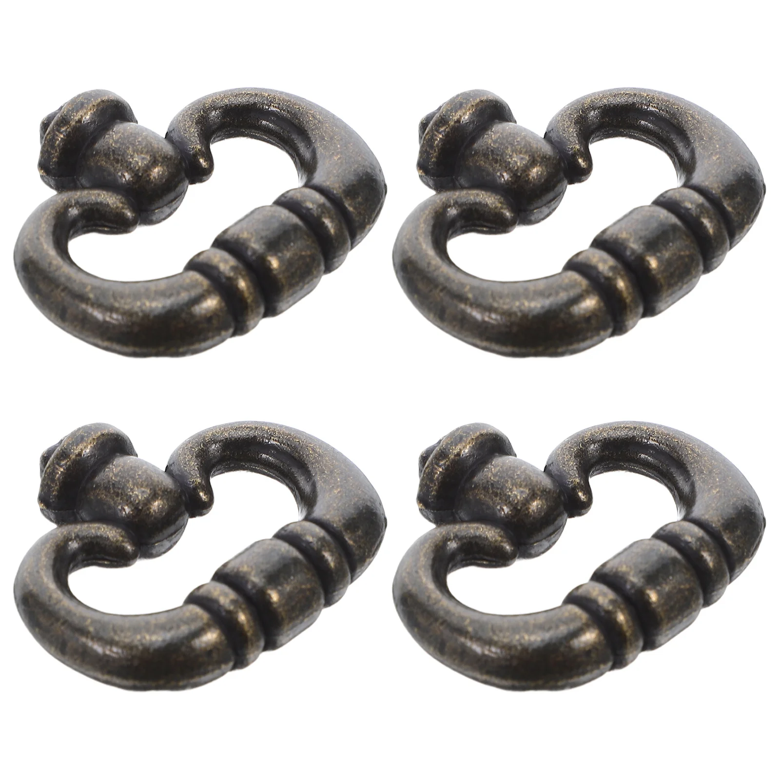 

4pcs Vintage Cabinet Handles Retro Zinc Alloy Drawer Pulls For Kitchen Cupboard Dresser Single Hole Installation Hardware