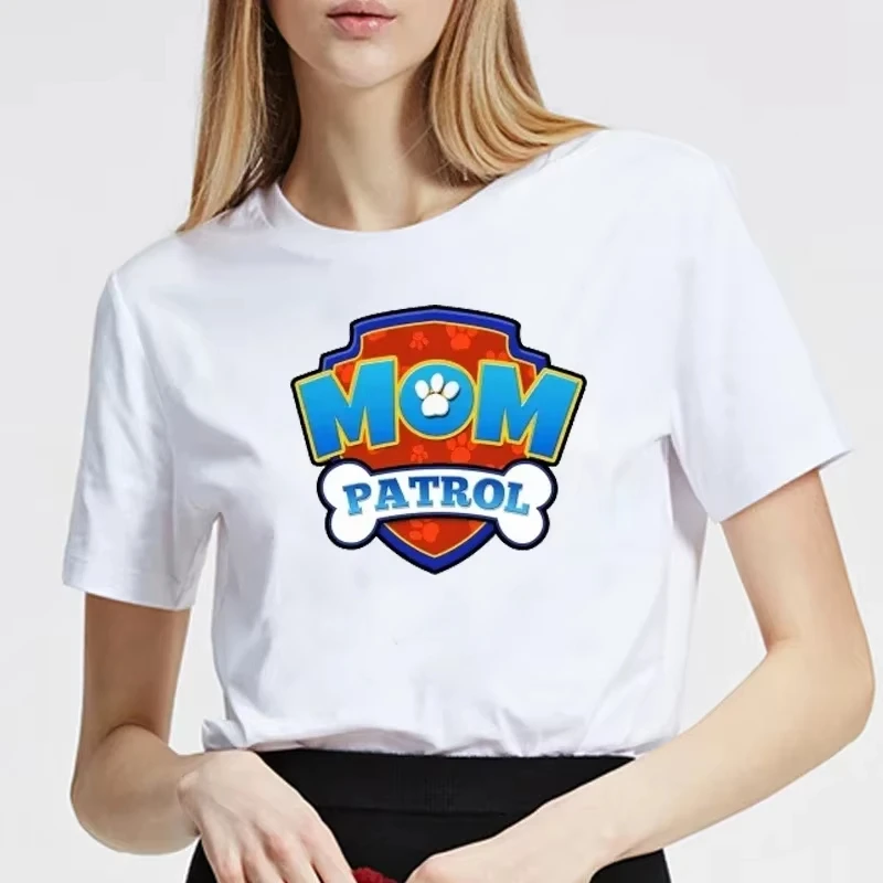 

Футболка с забавным принтом «Мама-патруль», семейный подарок на день рождения, Harajuku на день матери, повседневная повседневная уличная одежда, женский повседневный топ больших размеров