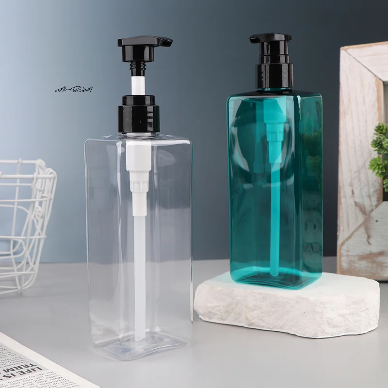 500 ml vierkante bodylotionfles PET-plastic perspomp voor douchegel shampoo vloeibare zeep duurzame hervulbare container