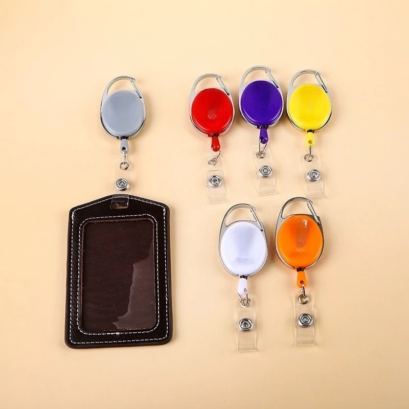 Retractable Card Holder Name Badge Holder Work Bank Business Credit Card Students Bus Card Cover Credential Holder
