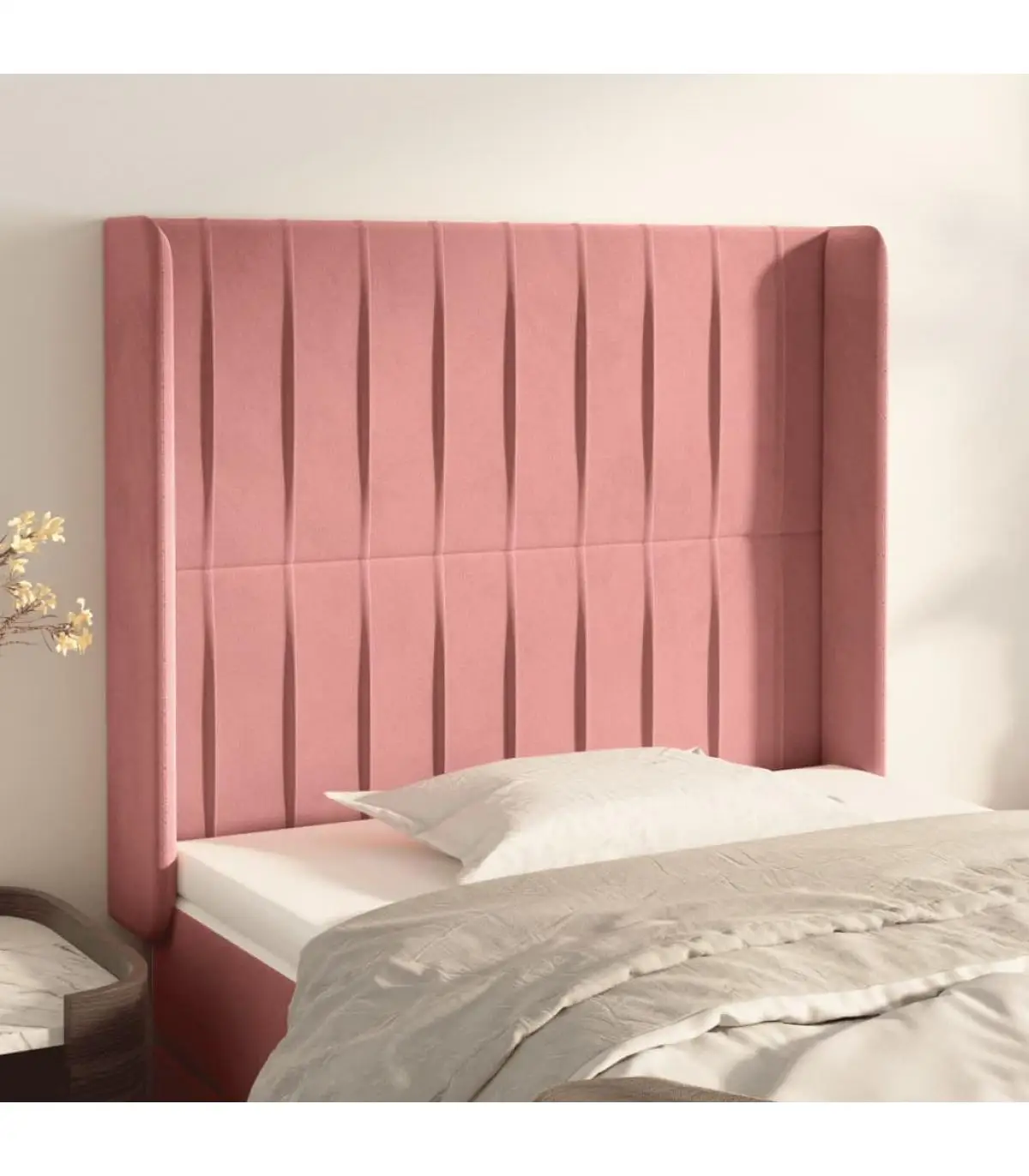 Headboards and Feet Headboard with Pink Velvet Ears 83x16x118/128 cm