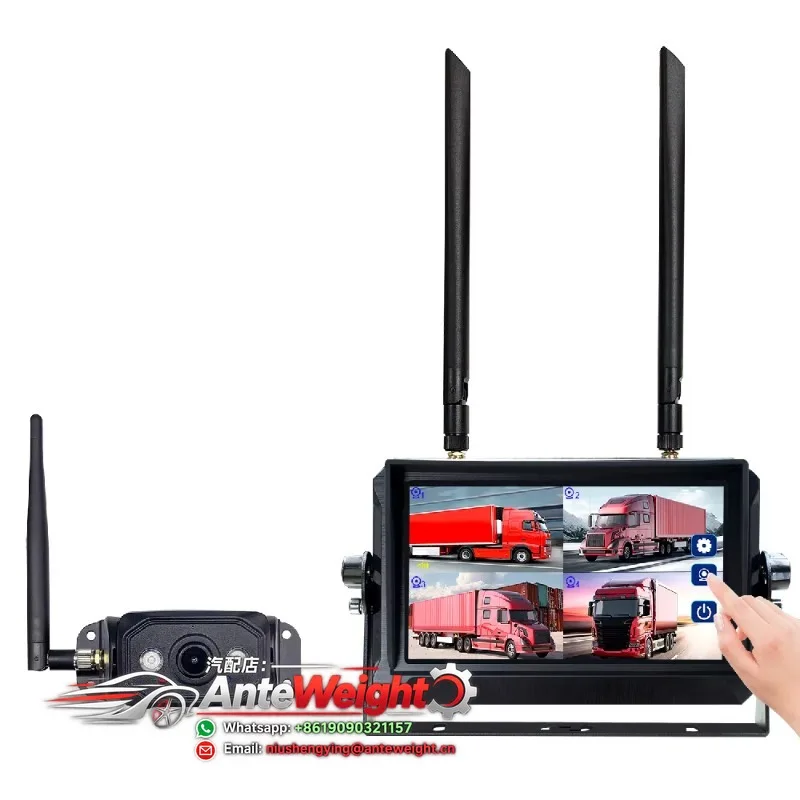 Touch Screen 7 Inch RV Trailer Wireless Rear Observation Camera System with Built-in Video Recorder
