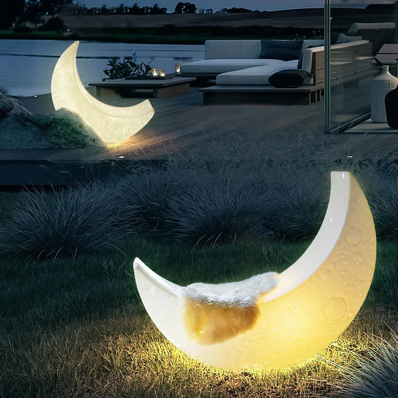 Moon Lounge Chair Lamp Nordic Net Red Living Room Outdoor Sample Room Lawn Lamp Factory Homestay Lawn Lamp