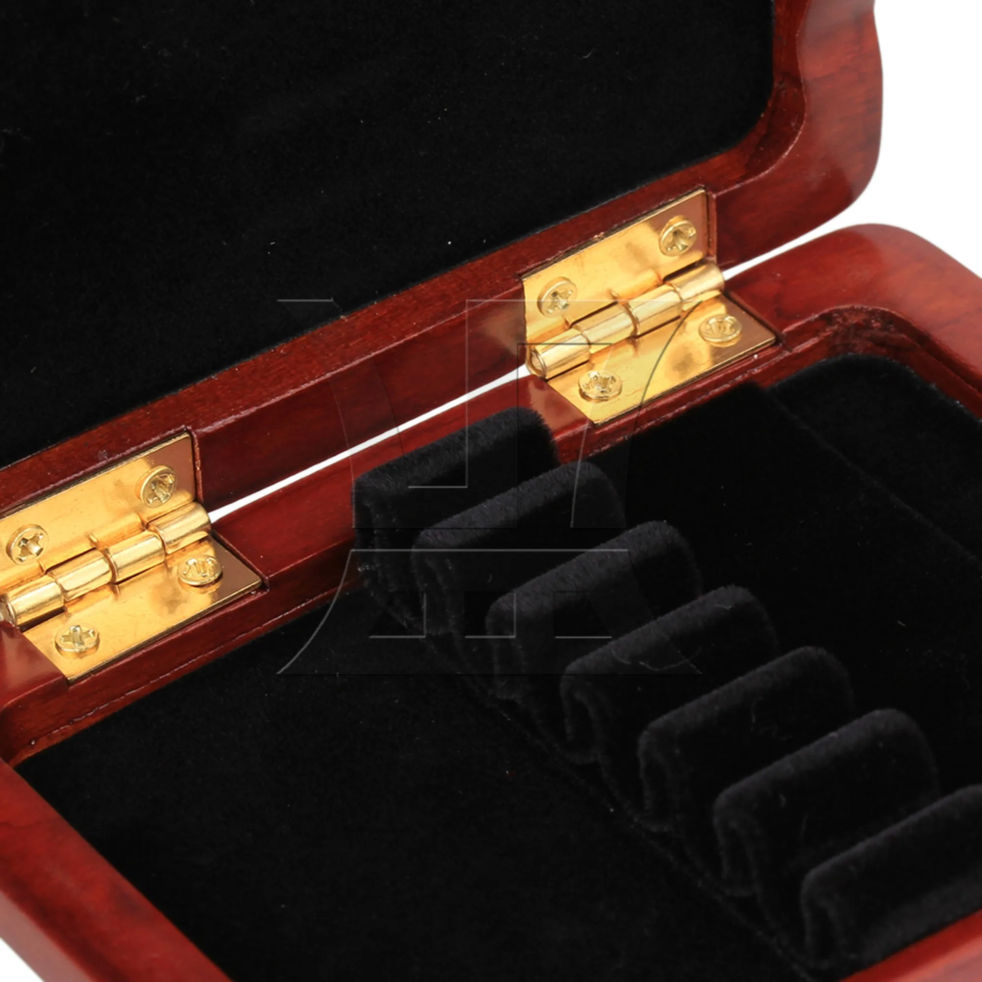 YIBUY Beautiful Wooden Oboe Reeds Box Hold 6 pcs Reeds Strong Reeds Case Red