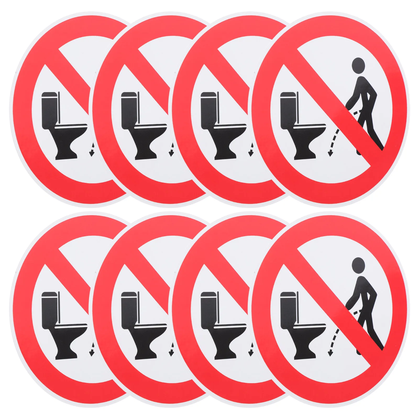 8pcs Bathroom Stickers PVC Waterproof Toilet Signs Restroom Cleanliness No Improper Urination Material Easy Application