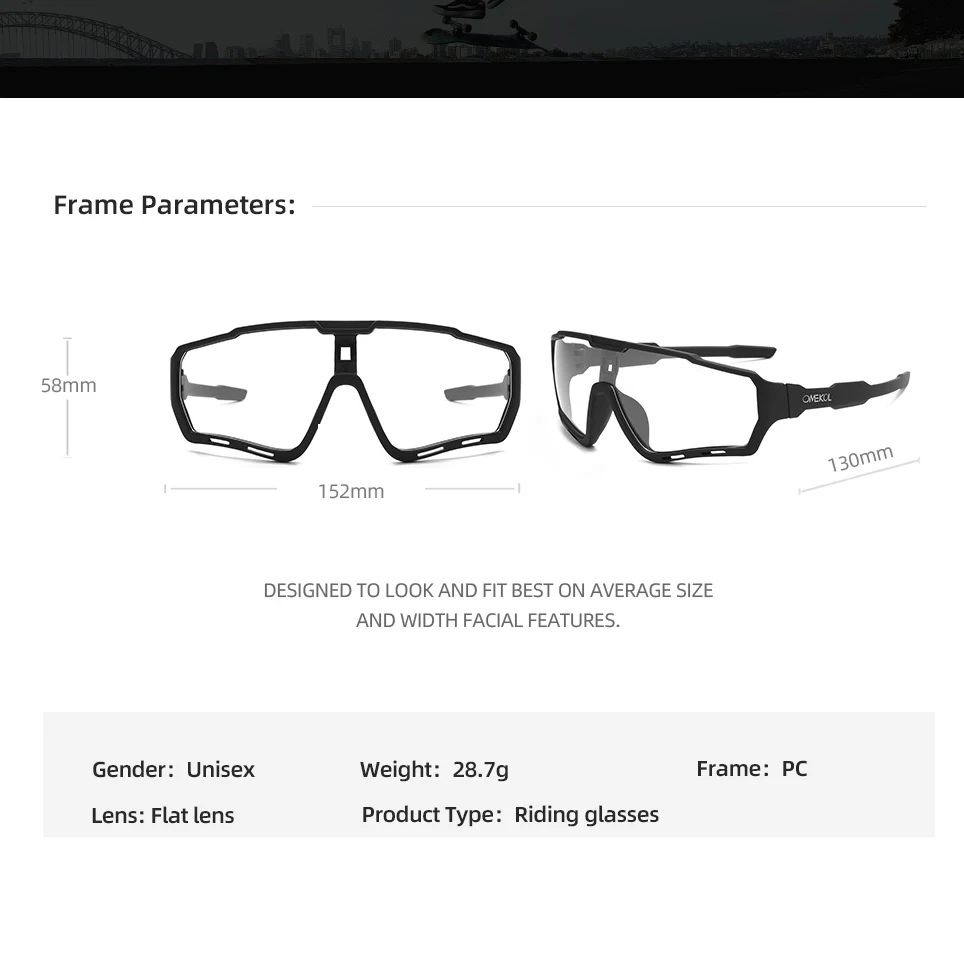 OMEKOL Brand NEW UV400 Safety Goggles Photochromic Cycling Glasses Men Women Bike Bicycle MTB Eyewear Outdoor Sport  Eyeglasses