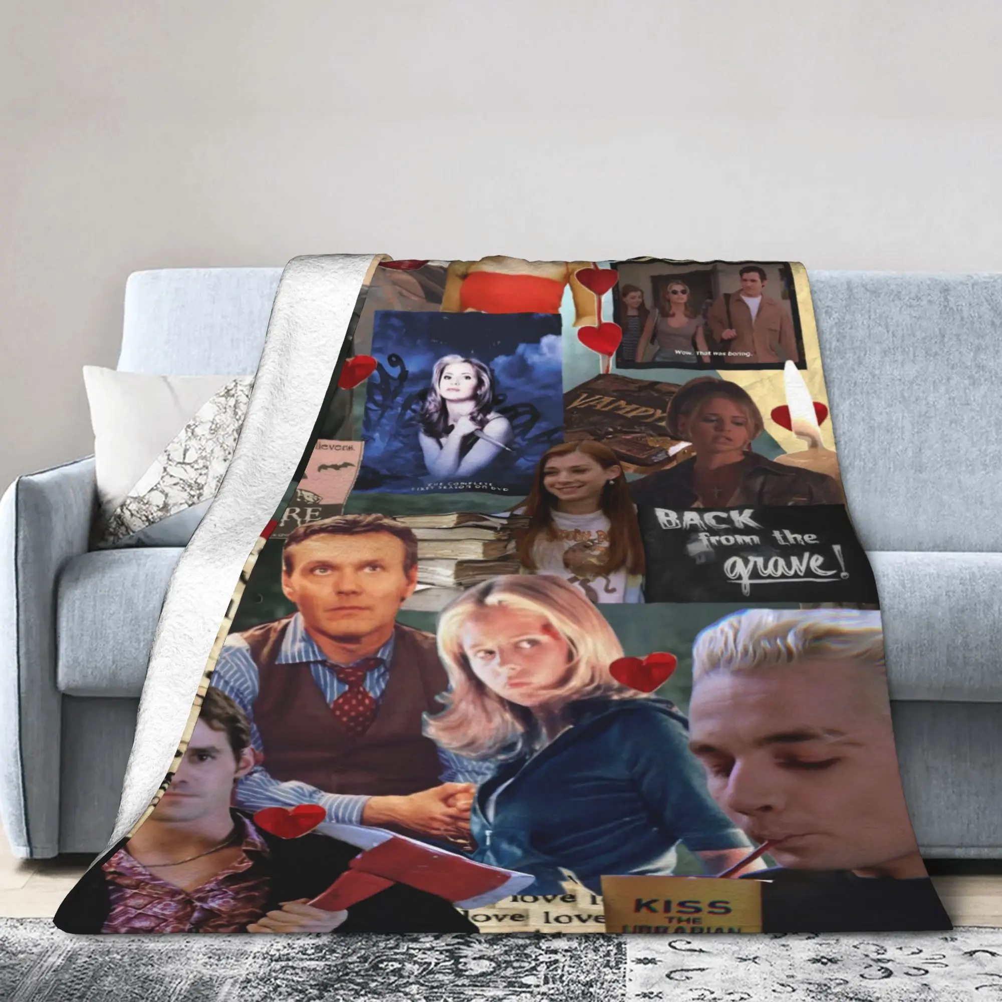 Buffy the Vampire Slayer Blankets Velvet Spring/Autumn Horror Movie Portable Soft Throw Blanket for Bedding Outdoor Quilt