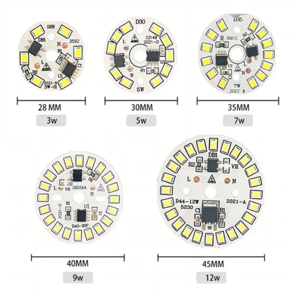 LED Bulb Patch Lamp SMD Plate Circular Module Light Source Plate For Bulb Light AC 220V Led Downlight Chip Spotlight LED Lamp