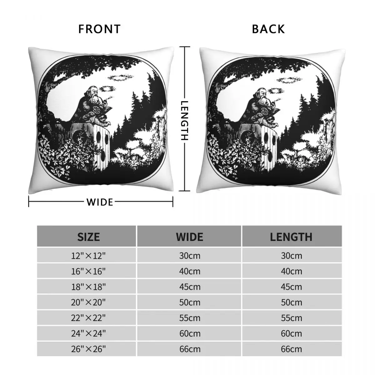 AD&D Smoking Wizard Square Pillowcase Polyester Linen Velvet Printed Zip Decor Pillow Case Sofa Seater Cushion Cover