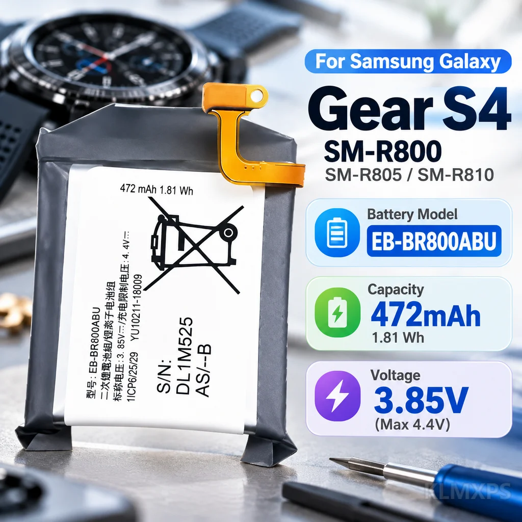 Smartwatch Replacement Battery EB-BR800ABU For Samsung Gear S4 SM-R800 SM-R805 SM-R810 Watch Repair Replacement Component