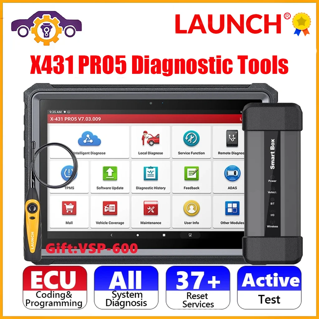 

Launch X431 PRO5 Diagnostic Tools ECU Programming Tool with J2534 SmartBox OBD2 Scanner OBDII Code Reader Launch PRO5 pk X431 V+