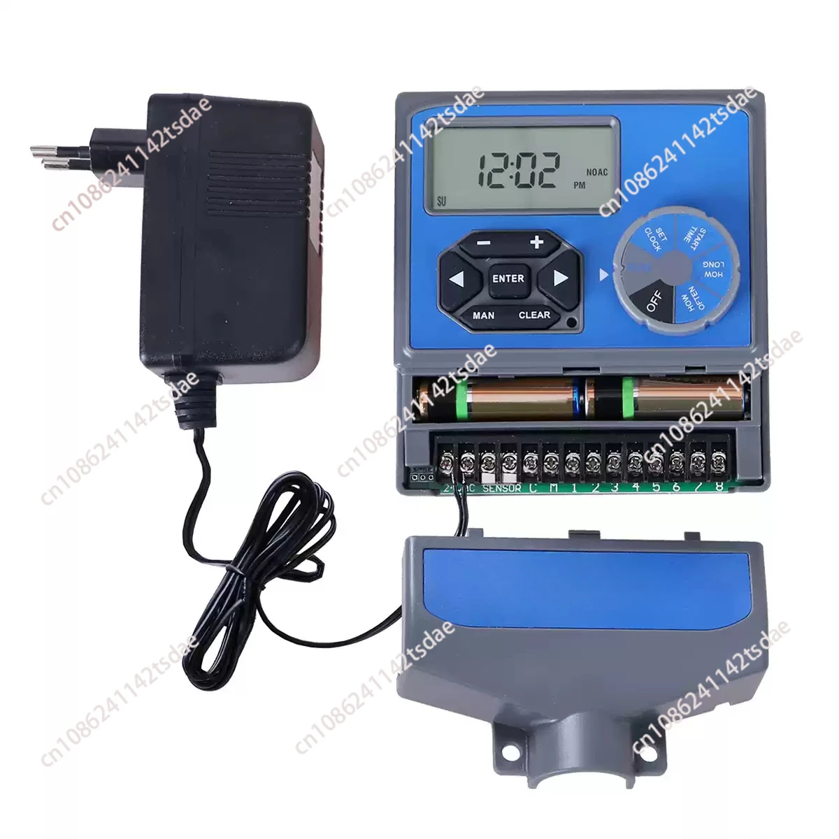 

8 Stations Garden Automatic Irrigation AC 230V Input Controller Water Timer Watering System with EU Standard Transformer