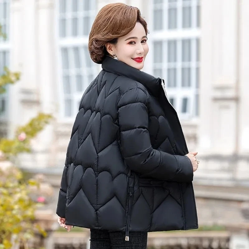 Short Down Cotton Coat Women's 2024 Autumn Winter New Light Thin Parkas Female Stand Collar Cotton Clothes Warm Outwear Woman