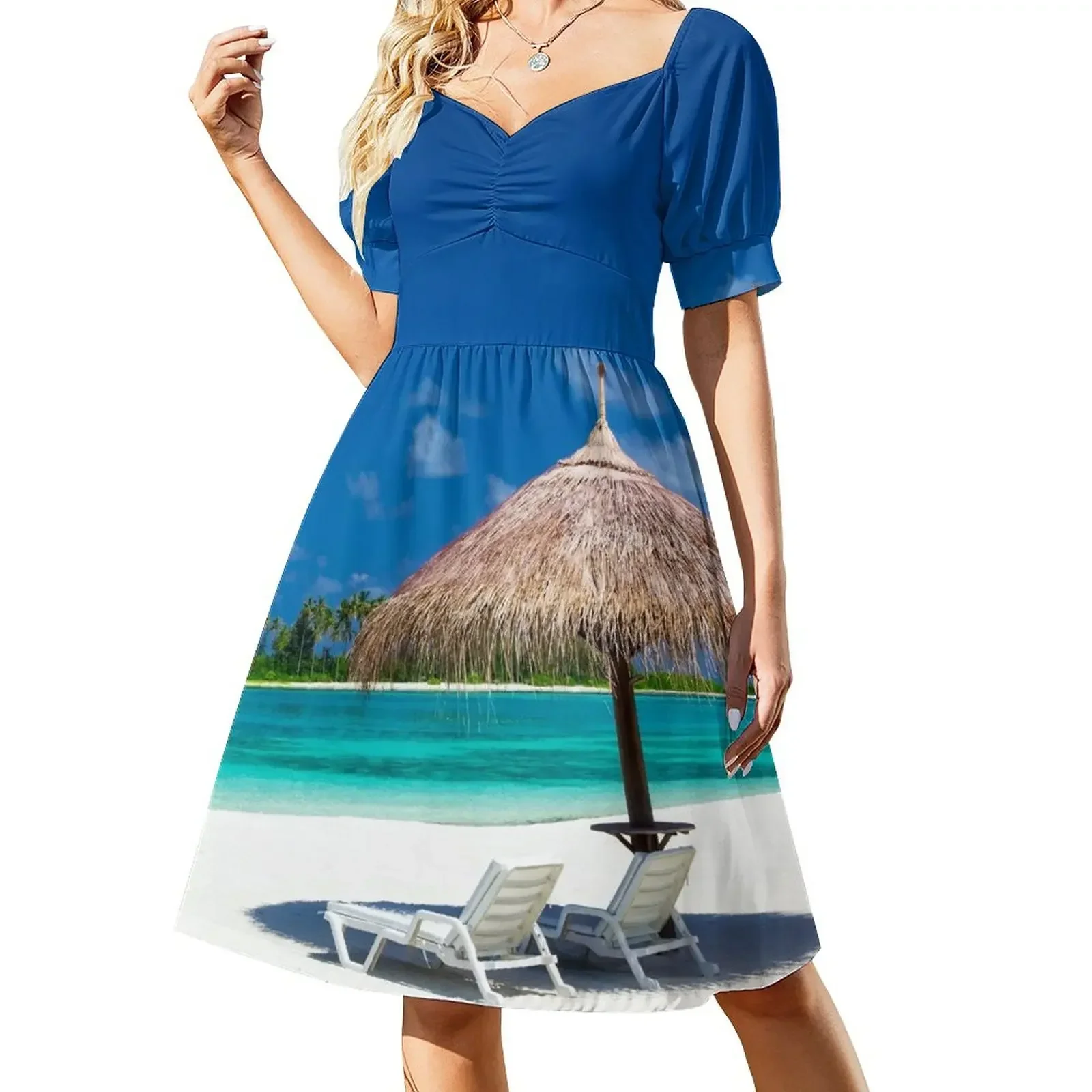 

Beach Maldives Landscape Sleeveless Dress luxury dresses luxury dress Long dress woman