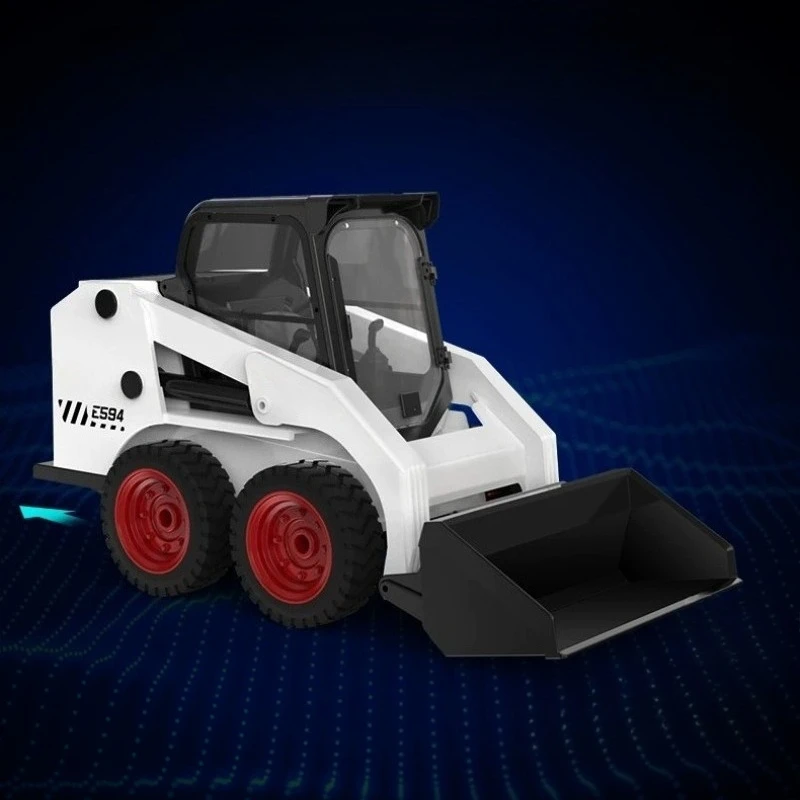 1/14 Scale Remote Control Bulldozer Skid Steer Loader, Electric Construction Vehicle High-fidelity Sound Toy Bulldozer Model