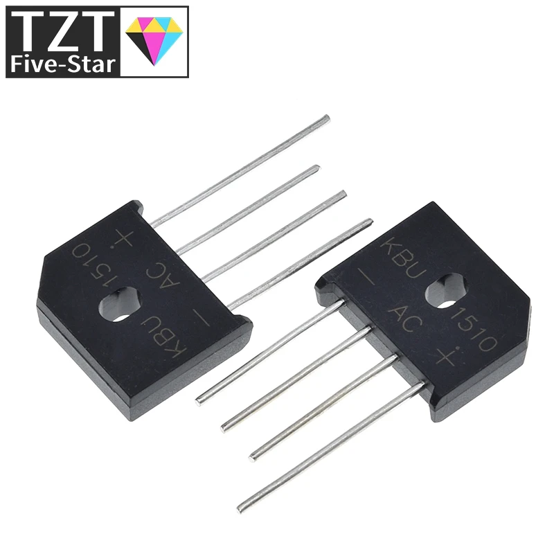 5PCS/lot diode bridge retifica KBU1510 DIP KBU-1510 15A 1000V ponte retificador electronica componentes KBU 1510