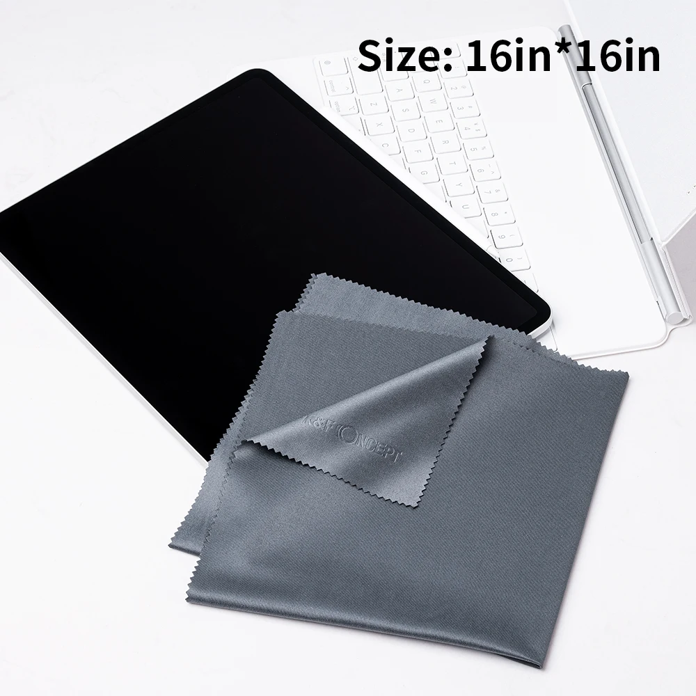 K&F Concept Dark Grey 4pcs 40.6*40.6cm Microfiber Cleaning Cloth Set Needle One Dust-free Cleaning Dry Cloth for Electronics